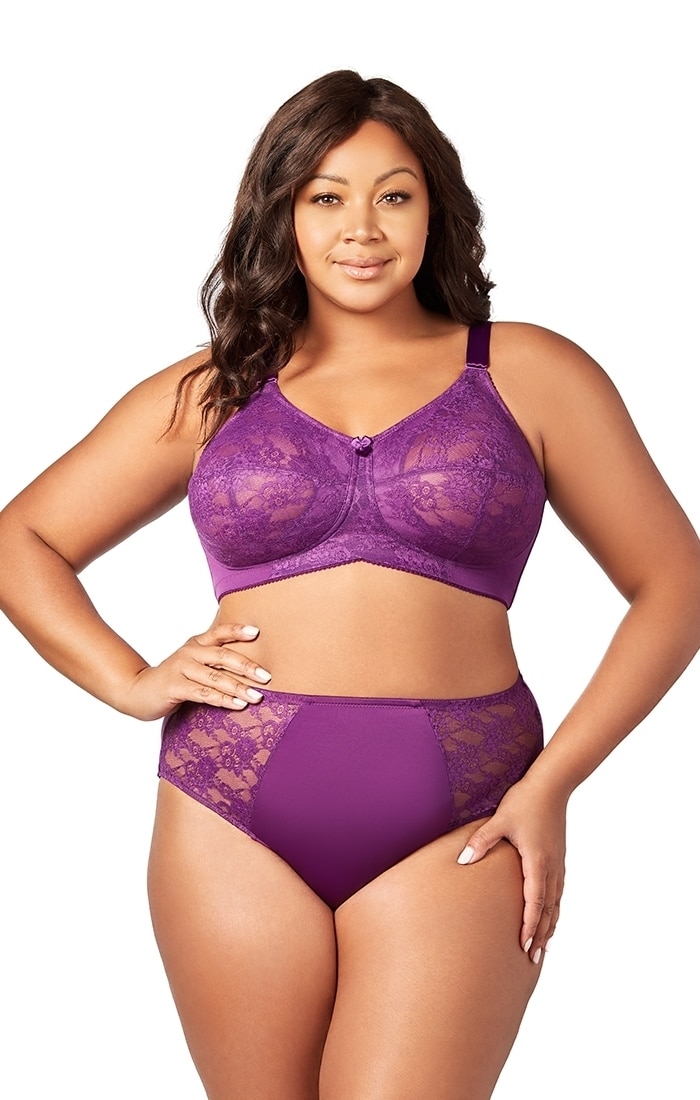 Elila Stretch Lace Bandless Underwire Bra in Plum - Busted Bra Shop